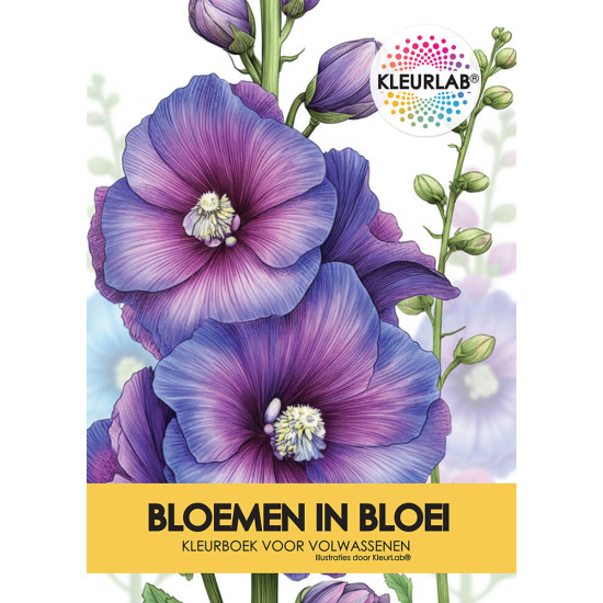 Kleurboek voor volwassenen met herkenbare bloemsoorten uit de collectie van Kleurlab®