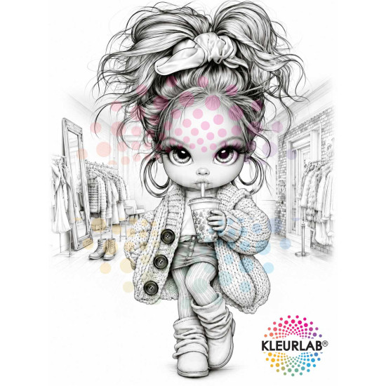 Kleurboek Chibi Girls met kawaii karakters voor volwassenen en tieners uit de collectie van Kleurlab®