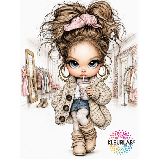 Kleurboek Chibi Girls met kawaii karakters voor volwassenen en tieners uit de collectie van Kleurlab®