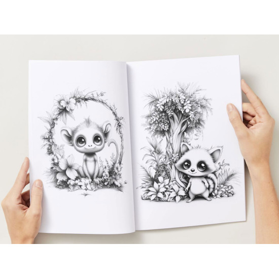 Kleurboek Dierenparadijs van Kleurlab® met exotische dieren en tropische scènes