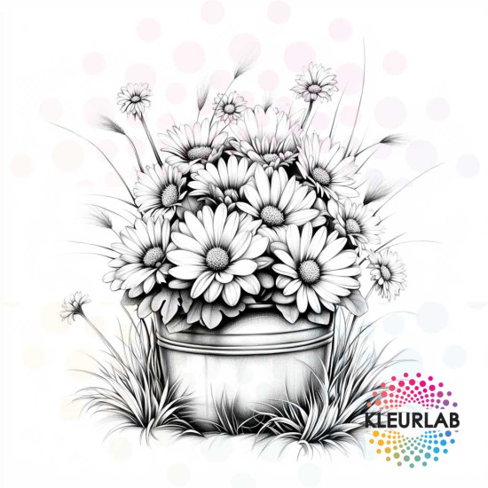 Kleurboek met bloemen en tuinteferelen voor volwassenen uit de collectie van Kleurlab®