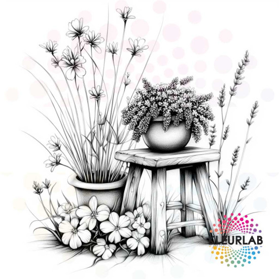 Kleurboek met bloemen en tuinteferelen voor volwassenen uit de collectie van Kleurlab®