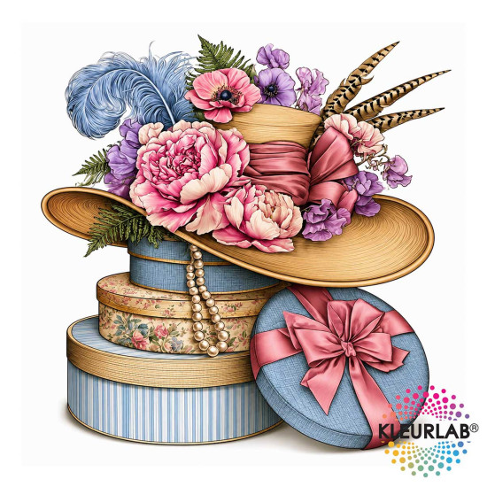 Bekijk het kleurboek Fleurige Hoeden vol flair en bloemen Kleurboek Fleurige Hoeden met bloemenhoeden en sierlijke details uit de collectie van Kleurlab®