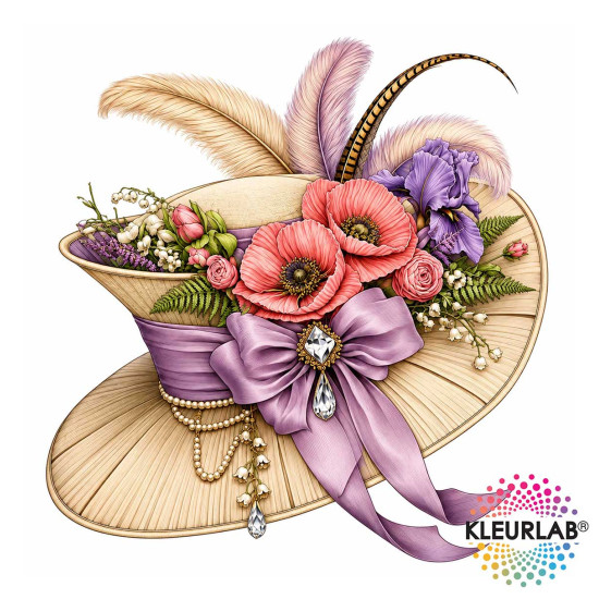 Bekijk het kleurboek Fleurige Hoeden vol flair en bloemen Kleurboek Fleurige Hoeden met bloemenhoeden en sierlijke details uit de collectie van Kleurlab®