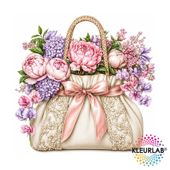 Bekijk het kleurboek Fleurige Tassen met stijlvolle details Kleurboek Fleurige Tassen met bloemen, bladeren en elegante tassen uit de collectie van Kleurlab®
