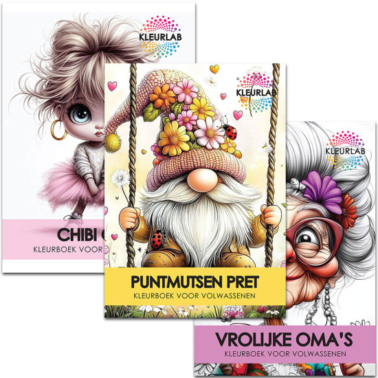 3 Kleurboeken vol Lieve Fantasie | Schattige Vrienden Voordeelset 3 Kleurboeken vol Lieve Fantasie | Schattige Vrienden Voordeelset