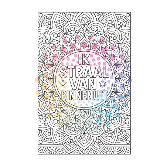 Kleurboek Self Love Club met affirmaties en mandala's voor mindfulness en zelfliefde