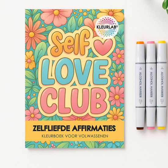 Kleurboek Self Love Club met affirmaties en mandala's voor mindfulness en zelfliefde