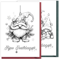 Kerst Wenskaarten | 8 Luxe Kleurkaarten Set 