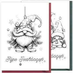 Kerst Wenskaarten | 8 Luxe Kleurkaarten Set 