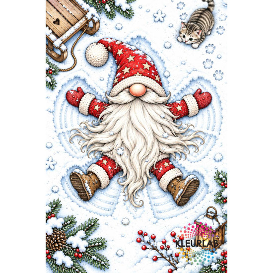 Puntmutsen Kerst Pret kleurboek – feestelijke kabouters voor Volwassenen