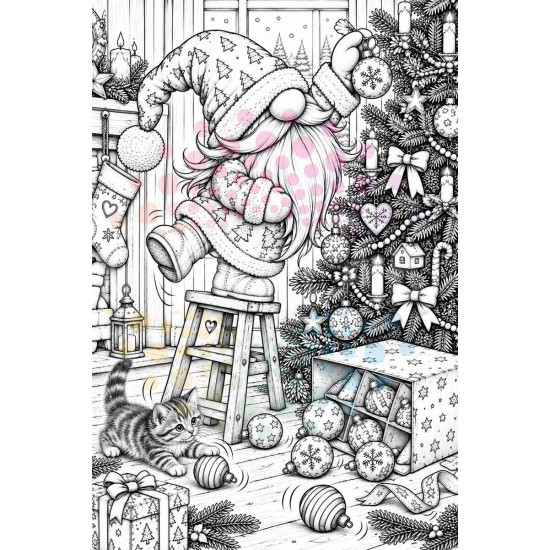Puntmutsen Kerst Pret kleurboek – feestelijke kabouters voor Volwassenen
