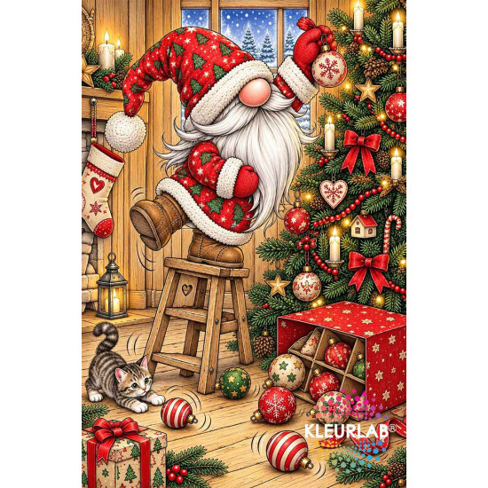 Puntmutsen Kerst Pret kleurboek – feestelijke kabouters voor Volwassenen