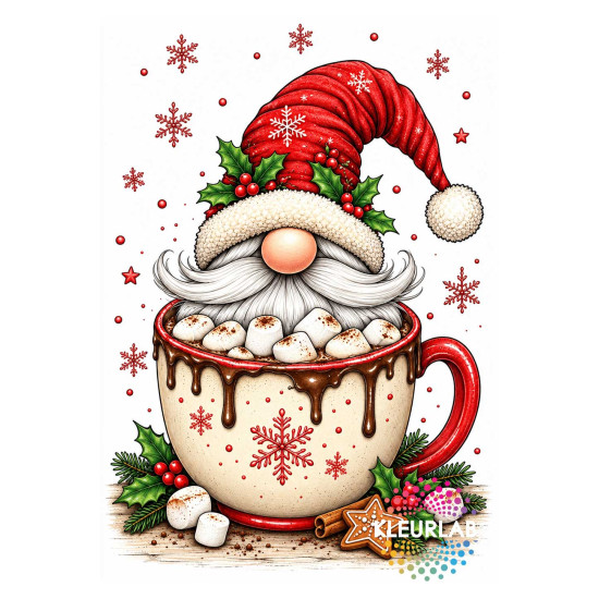 Puntmutsen Kerst Pret kleurboek – feestelijke kabouters voor Volwassenen