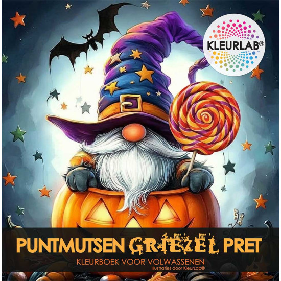 Grappig én griezelig kleurboek voor Volwassenen. Kabouters in Halloweenstijl – perfect voor ontspannen kleuren met een knipoog. Ook leuk als cadeau.