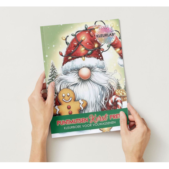 Limited edition kerstkleurboek – kabouterpret in winterse stijl Puntmutsen Kerst Pret kleurboek – feestelijke kabouters voor Volwassenen