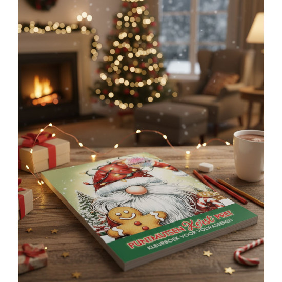 Limited edition kerstkleurboek – kabouterpret in winterse stijl Puntmutsen Kerst Pret kleurboek – feestelijke kabouters voor Volwassenen