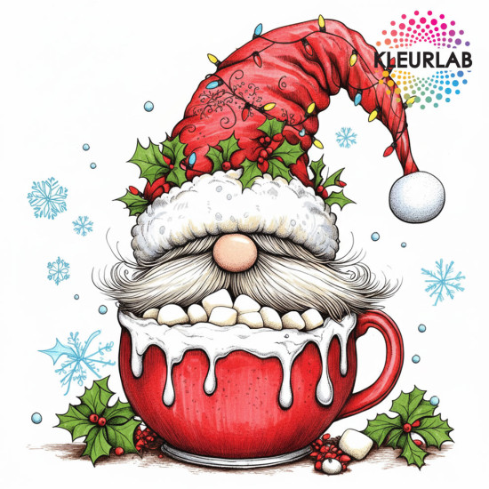 Limited edition kerstkleurboek – kabouterpret in winterse stijl Puntmutsen Kerst Pret kleurboek – feestelijke kabouters voor Volwassenen