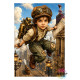 Kleurboek Steampunk City met luchtschepen, torens en mechanische details uit de collectie van Kleurlab®
