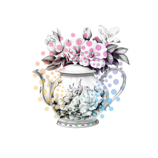 Theetijd vol Bloemen | Kleurboek voor Volwassenen Theetijd vol Bloemen | Kleurboek voor Volwassenen