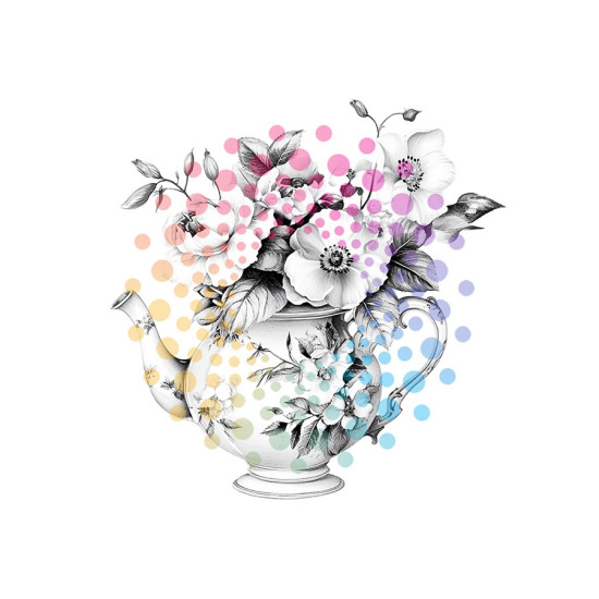 Theetijd vol Bloemen | Kleurboek voor Volwassenen Theetijd vol Bloemen | Kleurboek voor Volwassenen