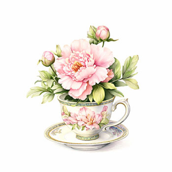 Kleurboek Theetijd vol Bloemen met klassieke theekopjes en florale illustraties uit de collectie van Kleurlab®