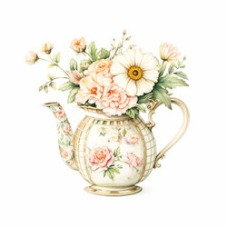 Theetijd vol Bloemen | Kleurboek voor Volwassenen