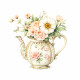 Kleurboek Theetijd vol Bloemen met klassieke theekopjes en florale illustraties uit de collectie van Kleurlab®